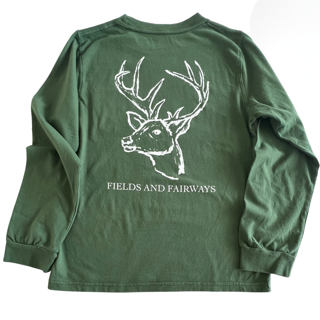 Long-Sleeve F&F Woodland Green Deer Tee